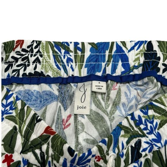 NWT! Joie Evelyn Tropical Beachy Beaded Linen Short - Size 4 - Picture 5 of 5